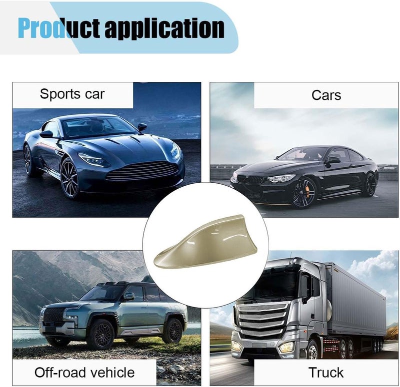 LHDOS Car Shark Fin Antenna Cover, Plastic Automotive Signal Roof Aerial Base Cover with Adhesive Tape, Universal Vehicle Decorative Replacement Accessories for Car Truck SUV (Beige) - Image 5
